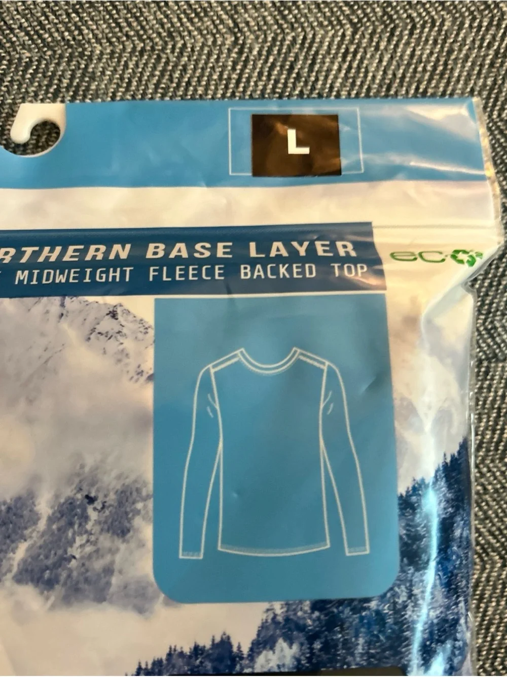 POLAR HEAT NANUUQ MENS THERMAL BASE LAYER TOP Large Midweight Fleece Backed Top